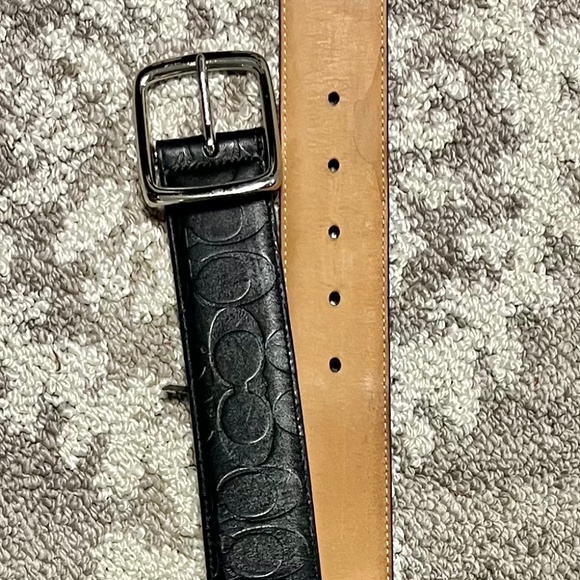 Coach Leather Belt Black Women's 38" Classic Signature C - Picture 1 of 6